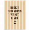 Tuin - Quote - Strepen - Zomer poster papier klein -3d