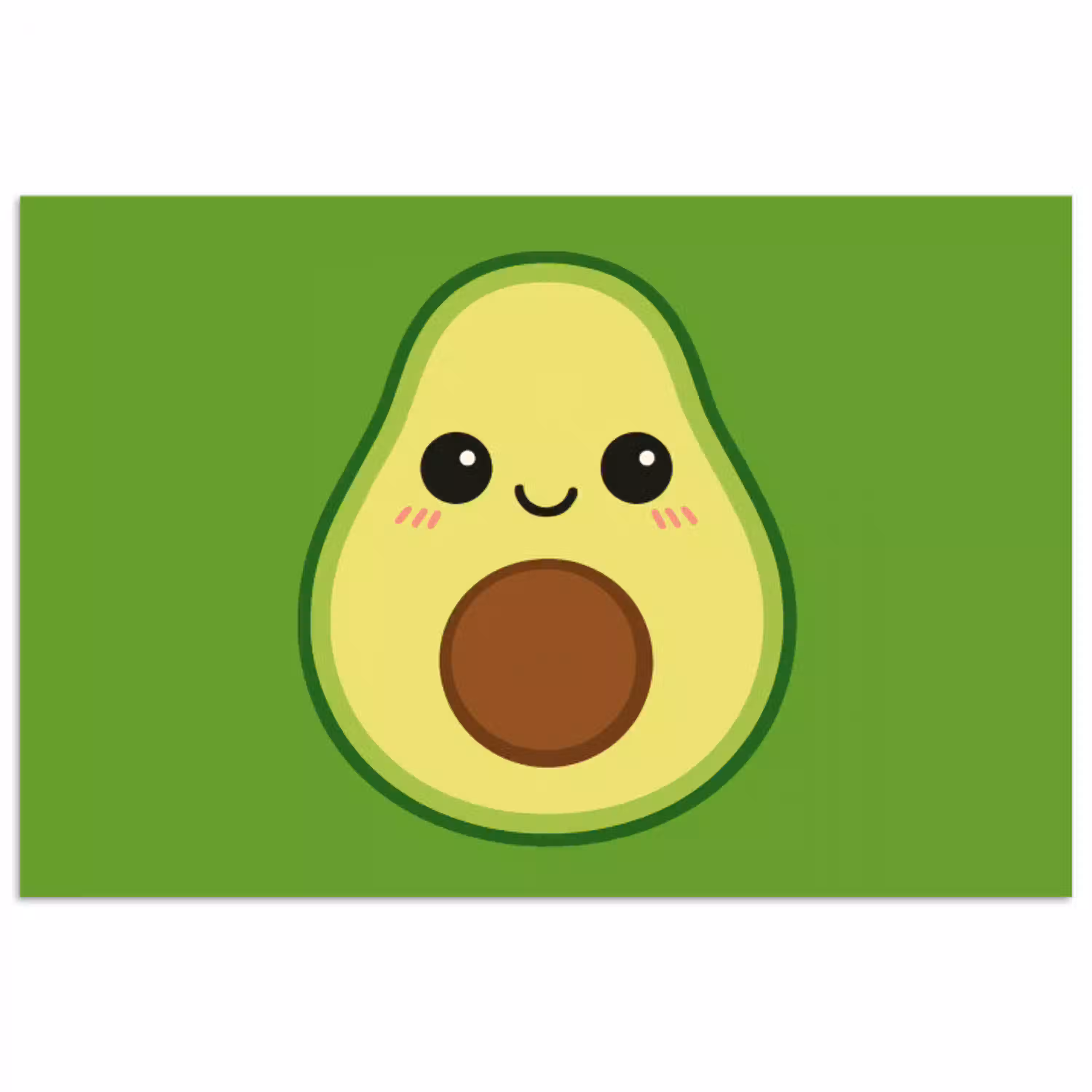 Avocado - Groen - Speels poster papier klein -3d