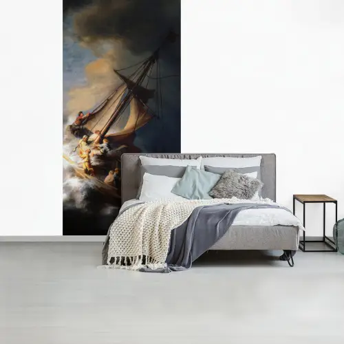 De storm op het meer van Galilea - Rembrandt van Rijn fotobehang vinyl groot -slaapkamer