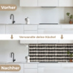 Klassiek - Patroon - Zwart keuken achterwand 2 middel 871 -voor-na_DE