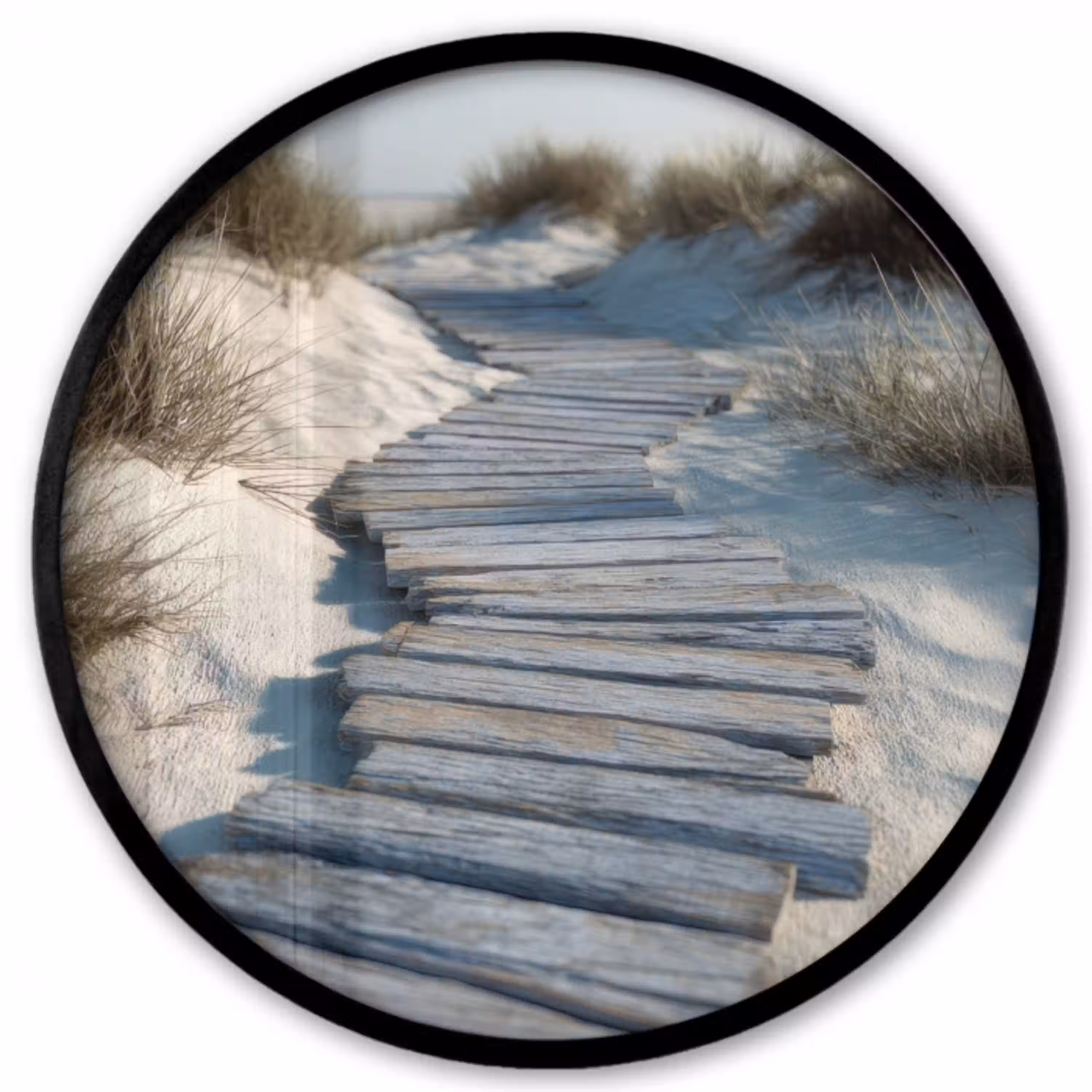 Pad - Planken - Duinen - Gras Fotolijst rond zonder passe partout klein -3d