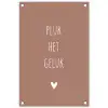 Spreuken - Pluk het geluk - Quotes tuinposter los doek klein -3d