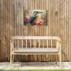 IJsvogel - Bloesem - Natuur - Vogels - Bloemen Tuinposter op houten frame 2 cm dik klein -sfeer4