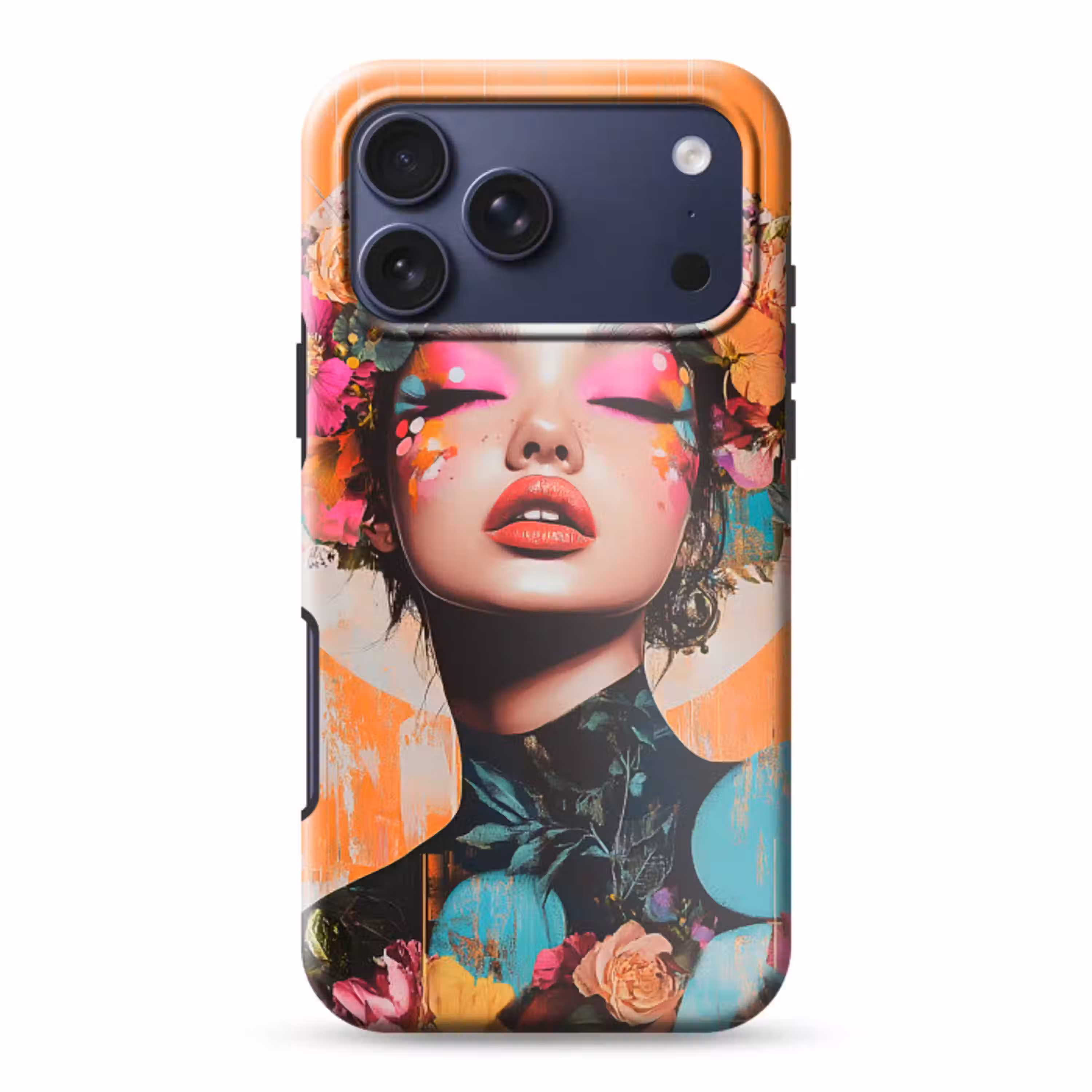 Portret - Vrouw - Abstract - Bloemen Toughcase MagSafe Apple iPhone 17 Pro Max klein -3d