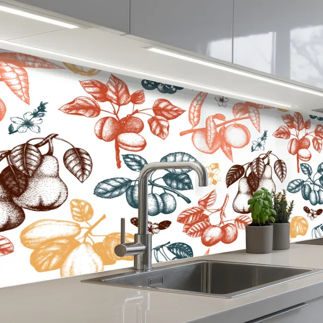 Fruit - Vintage - Boom - Design keuken achterwand 2 middel 871 -3d_schuin