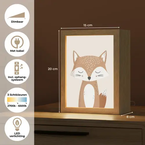 Vos - Dier - Bosdieren Light Box met kabel klein -USP_NL
