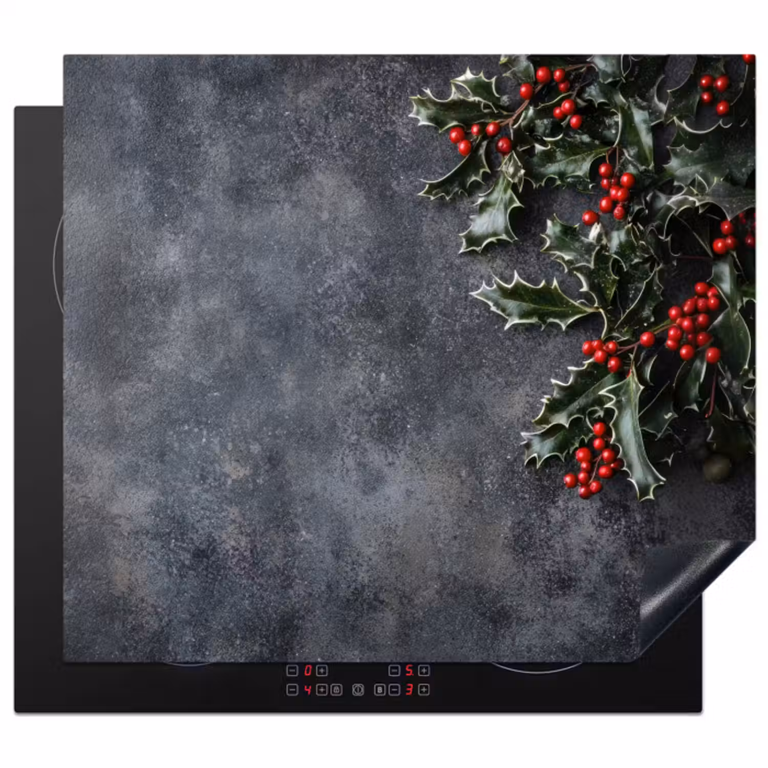 Inductie beschermer - Christmas - Takken - Winter - Rood