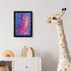 Tijger - Roze - Bladeren - Jungle fotolijst zwart zonder passe partout klein -usfeer4_kinderkamer