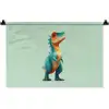 Cartoon - Dino - Oranje - Stekels Wandkleed katoen klein -zz3d