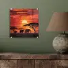 Savanne - Olifanten - Zonsondergang plexiglas 5mm klein -sfeer3