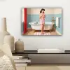 Badkamer - Vrouw - Roze canvas 2cm klein -sfeer6