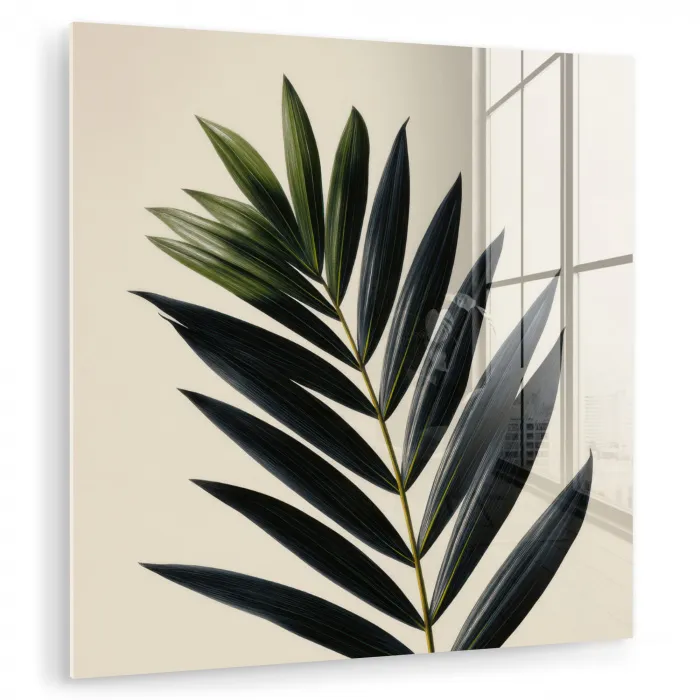 Palmblad - Donkere bladen - Subtiel plexiglas 5mm klein -zzzproduct_nieuw