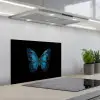 Vlinder - Blauw - Contrast keuken achterwand spatscherm klein -3d_schuin