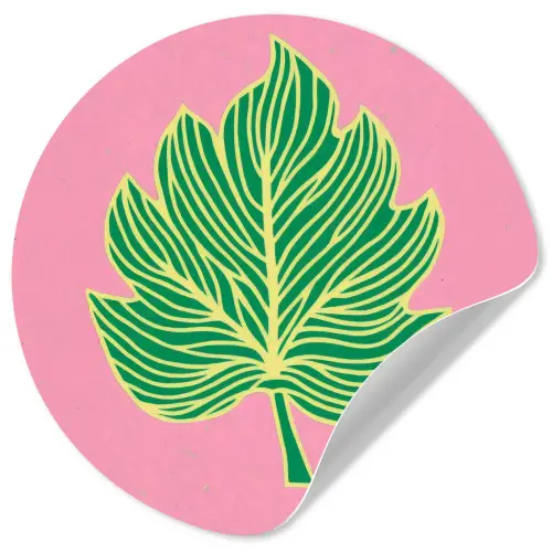Blad - Groen - Illustratie - Minimalistisch Wandcirkel behangsticker klein -3d