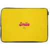 Smile - Geel - Roze laptophoes neopreen klein -zkaufland3dotto