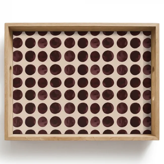 Dienblad - Stippen - Patroon - Bruin