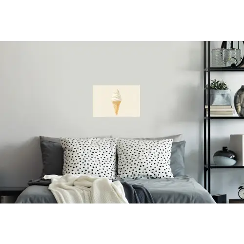 Softijs - Hoorntje - Wit Muursticker klein -slaapkamer