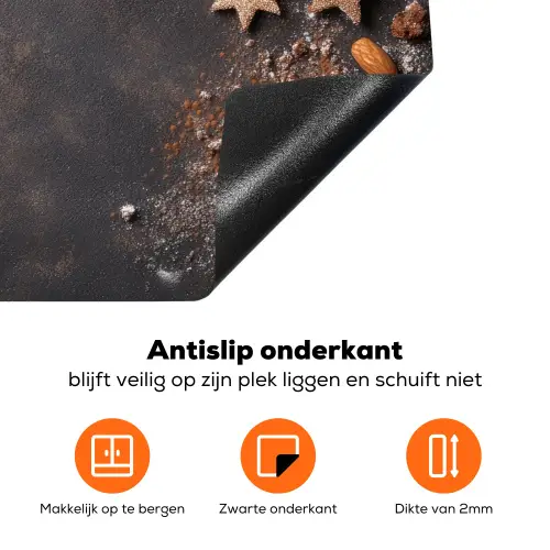 Kaneel - Christmas - Bruin - Brons Inductie beschermer vinyl 3mm klein -zzzzzzz-td-onderkant