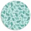 Zee - Dieren - Blauwe vinvis Wandcirkel kunststof plaat 5mm dik klein 188 -3d