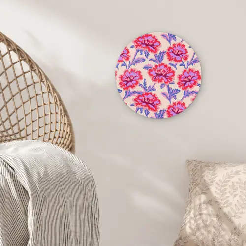 Bloemen - Patroon - Meerkleurig Wandcirkel kunststof plaat 5mm dik klein 188 -sfeer5