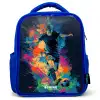 Neon - Voetballer - Kleurrijk Kinderrugzak - Blauw middel -3d