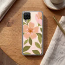 Grafisch - Bloemen - Roze Telefoonhoesje Samsung Galaxy A12 klein -sfeer1