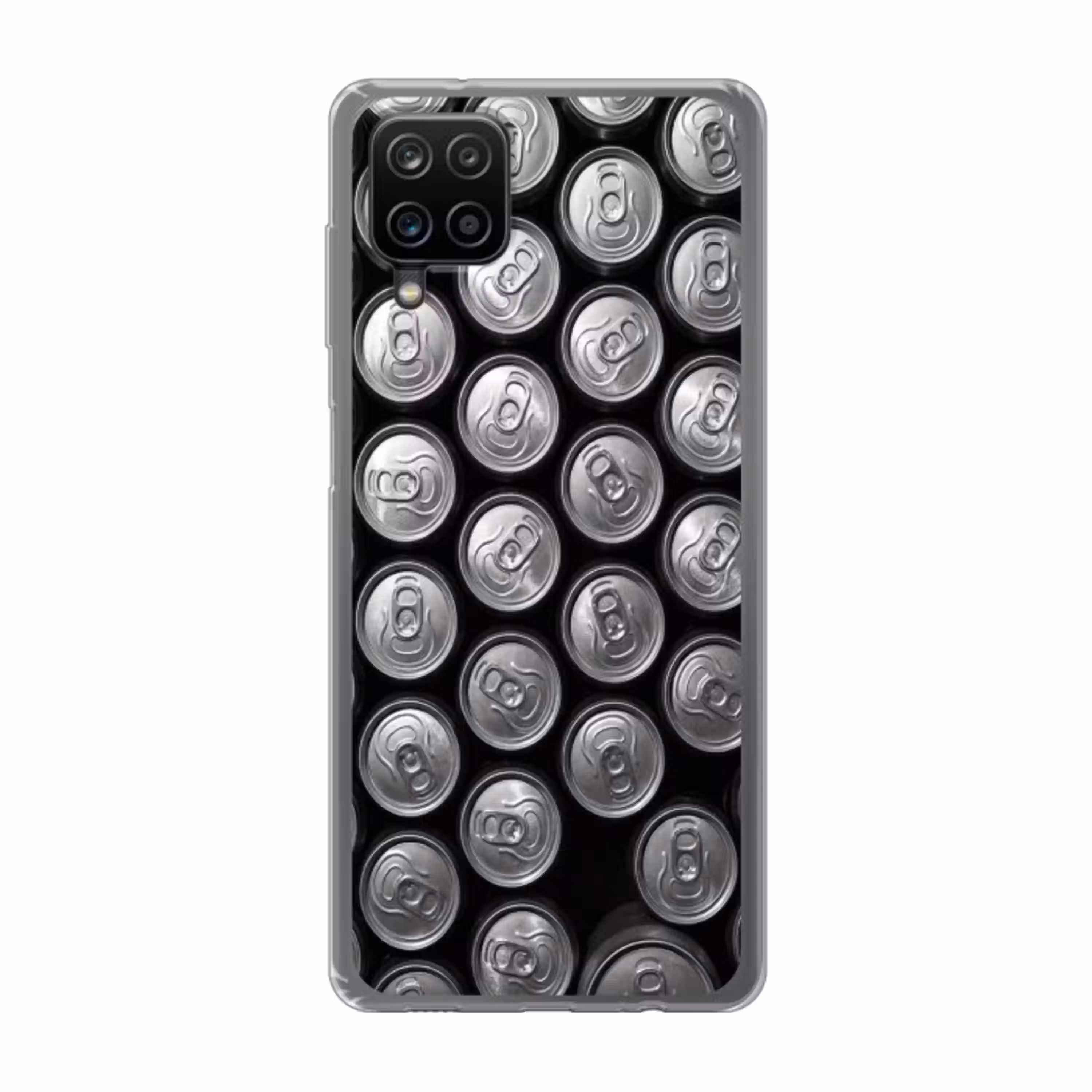 Blikjes - Aluminium - Patroon - Industrieel - Zilver Telefoonhoesje Samsung Galaxy A12 klein -3d