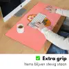 Illustratie - Bloemen - Rand - Roze Muismat XXL klein -sfeer3