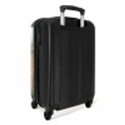 Bloemenveld met roze klaprozen NBS - Handbagage koffer - Unisex middel -achterkant