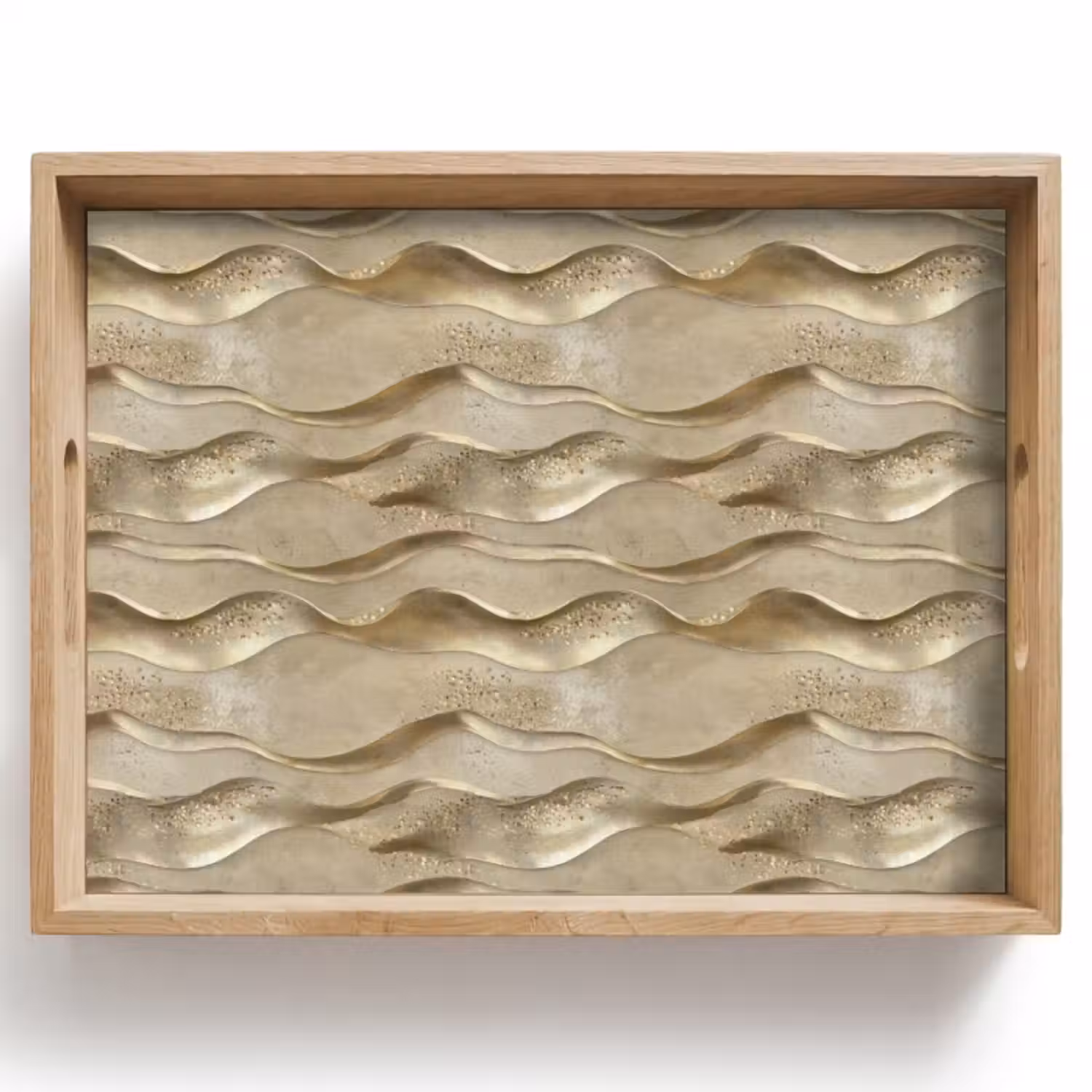 Tablett - Wellen - Muster - Gold
