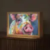 Varken - Olieverf - Dieren - Kunst Light Box met kabel (Tafellamp) klein -z3d_website