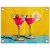 Glazen - Cocktail - Citroen - Kers tuinposter los doek klein -3d
