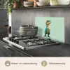 Cartoon - Dino - Oranje - Stekels keuken achterwand spatscherm klein -usp_NL