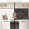 Bruin - Grijs - Sierlijk - Patroon keuken achterwand 2 middel 871 -voor-na2_NL