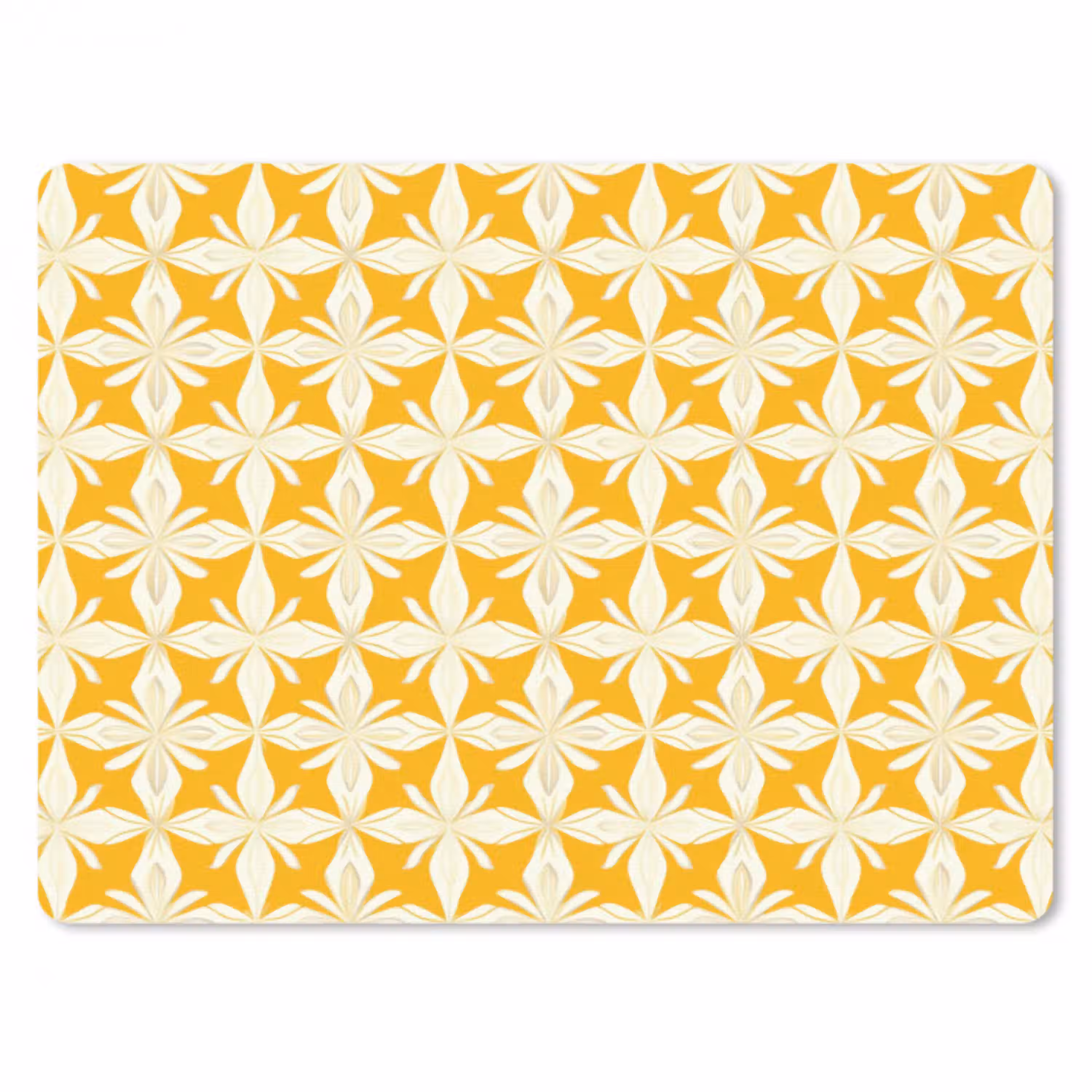 Patroon - Retro - Geel muismat rubber klein 262 -3d