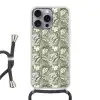 Botanisch - Bloemen - Groen Hoesje iPhone 16 Pro Max met koord klein 804 -3d
