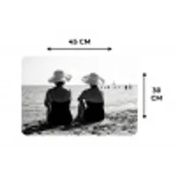Vrouwen - Zonnehoed - Strand - Zwart - Wit Placemat vinyl groot -specs
