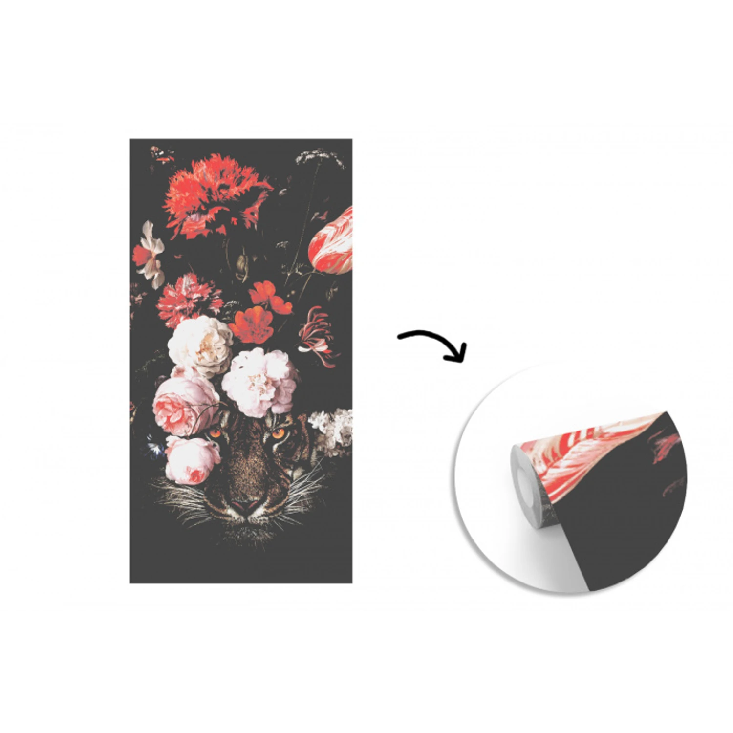 Bloemen - Jan Davidsz de Heem - Tijger - Schilderij - Stilleven - Oude meesters fotobehang vinyl groot -3d