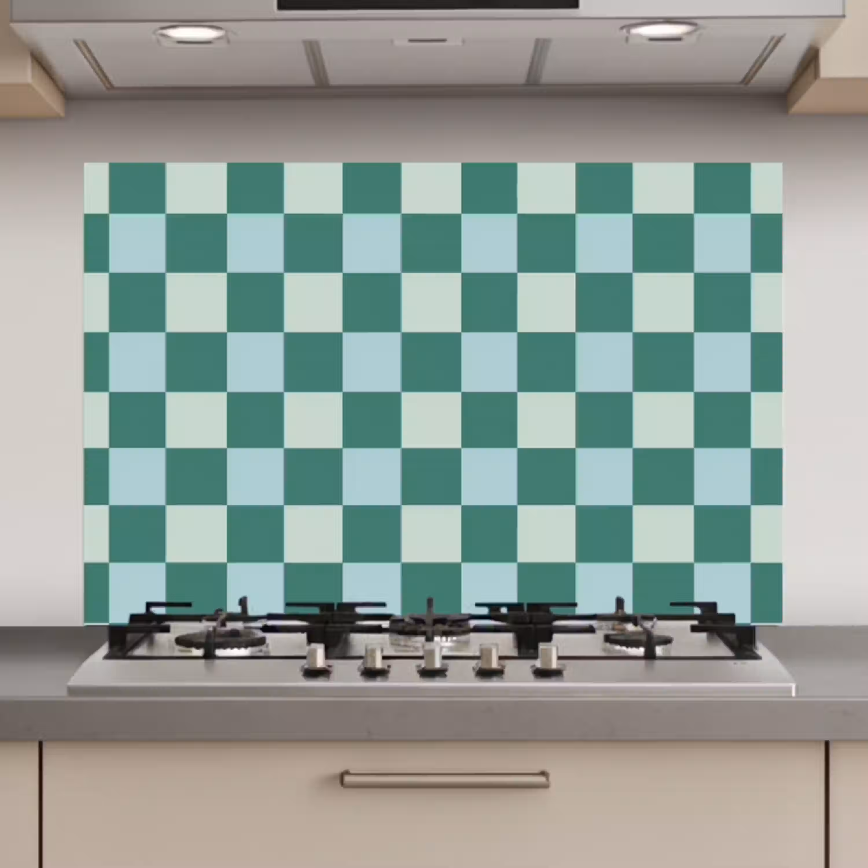 Schaak - Klassiek - Groen keuken achterwand spatscherm klein 900 -3d_website