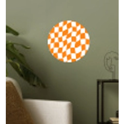 Golvend - Patroon - Oranje Wandcirkel behangsticker klein 186 -sfeer2