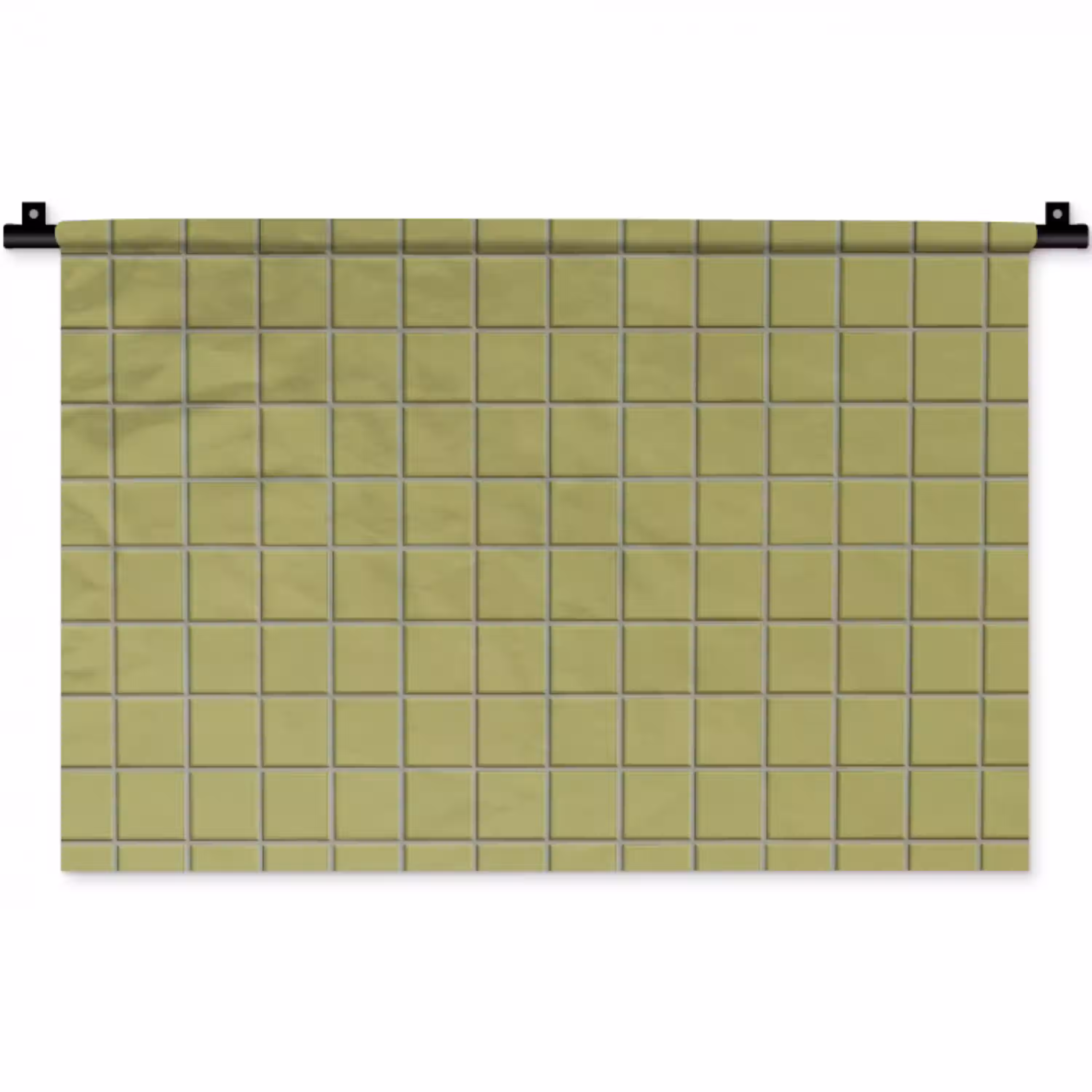 Tegel - Patroon - Olijfgroen Wandkleed katoen klein 269 -zz3d