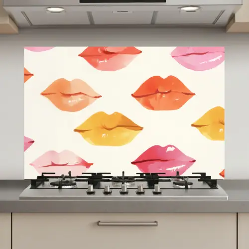 Lippen - Kleurrijk - Glanzend keuken achterwand spatscherm klein -3d_website