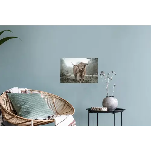 Schotse hooglander - Natuur - Herfst - Dieren - Wild - Bos Muursticker klein -plant