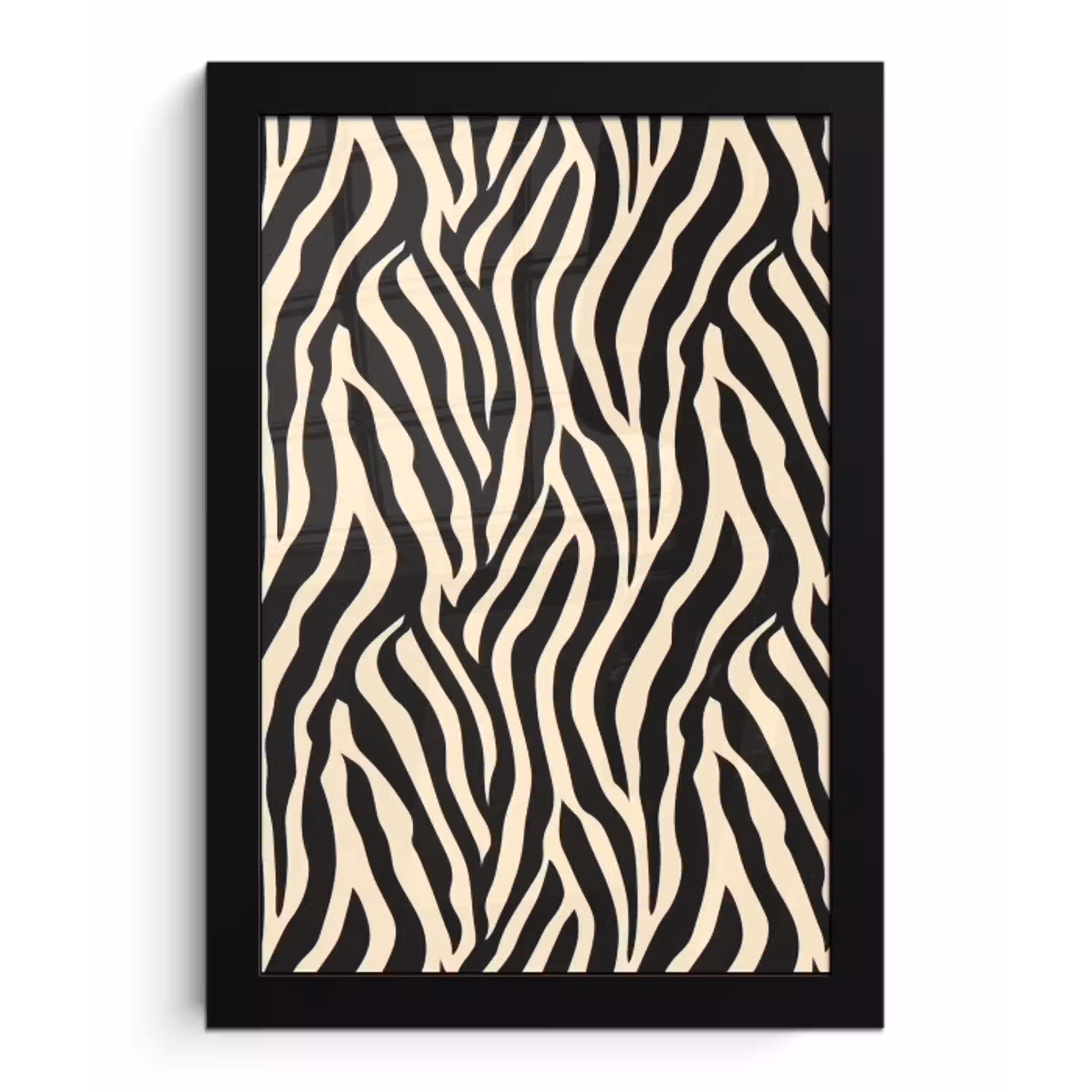 Zebra - Print - Klassiek - Zwart fotolijst zwart zonder passe partout klein 224 -3d