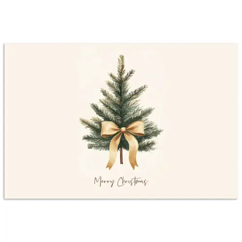 Kerstboom - Kerst - Merry Christmas - Beige poster papier klein -3d