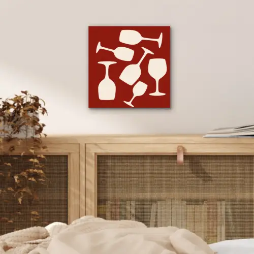 Wijnglazen - Silhouetten - Wit aluminium wit klein -sfeer3