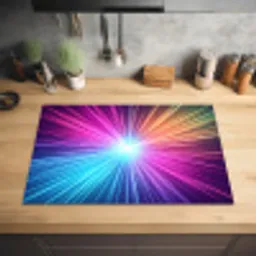 Abstract - Light - Burst - Modern - Colorful Inductie beschermer vinyl 3mm klein -sfeer5