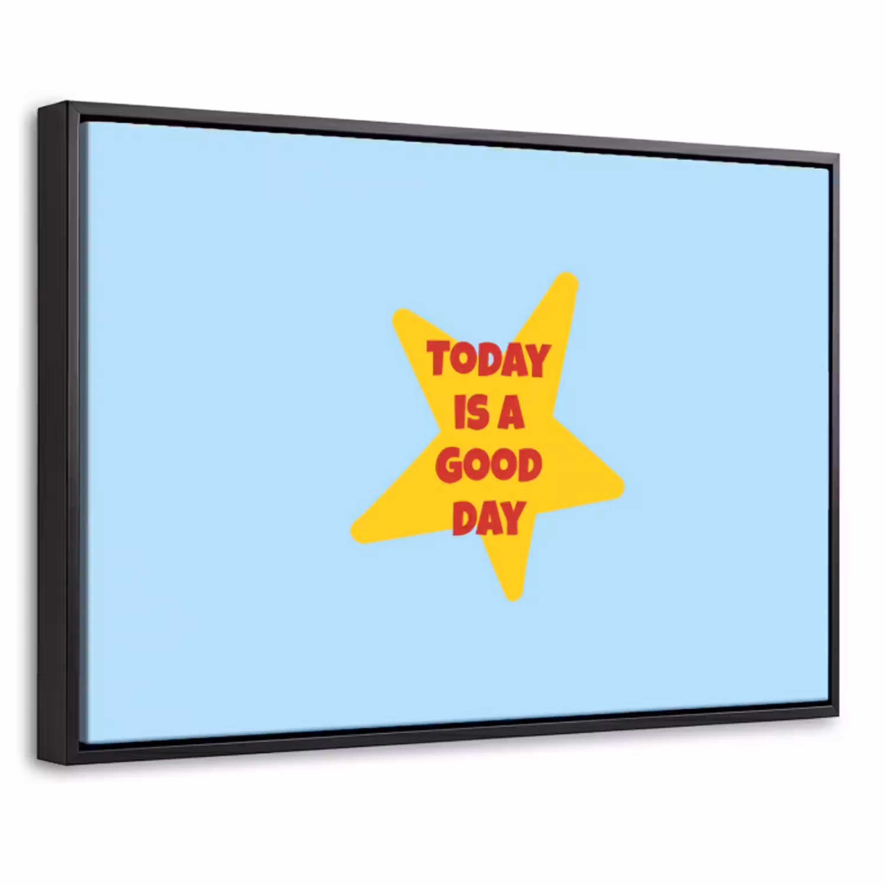 Ster - Today is a good day - Blauw Canvas met baklijst klein -threedimensional_3d_global