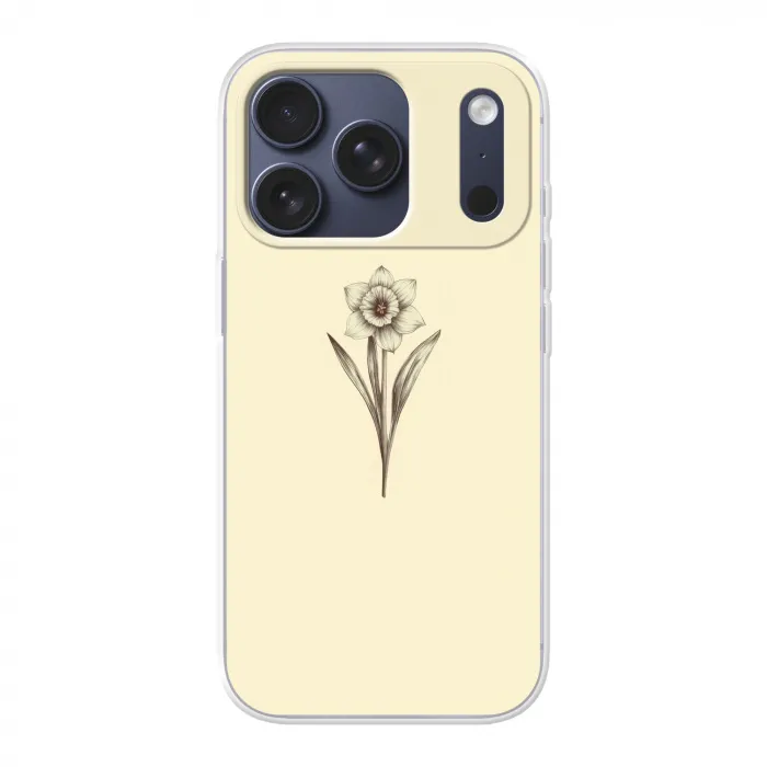 Zwart - Narcis - Illustratie Telefoonhoesje iPhone 17 Pro klein -3d