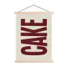 Red - Cake - Decoratie - Eten textielposter latten blank klein -3d